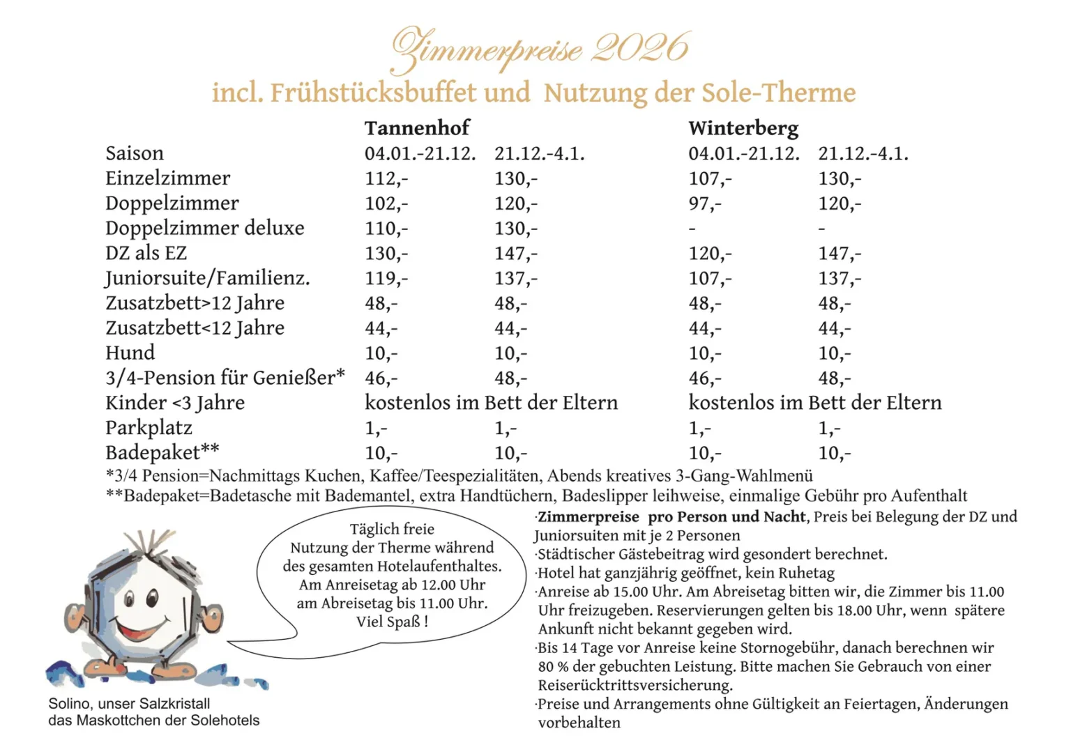 Preiseliste Solehotels 2026 2/8